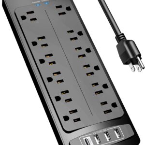 12-Outlet Surge Protector Power Strip with USB